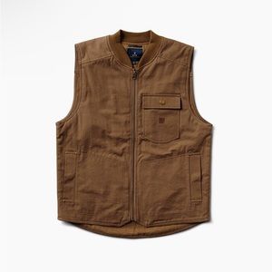 Roark Men's Size Large Brown Zip Vest with Pockets! 100% Cotton